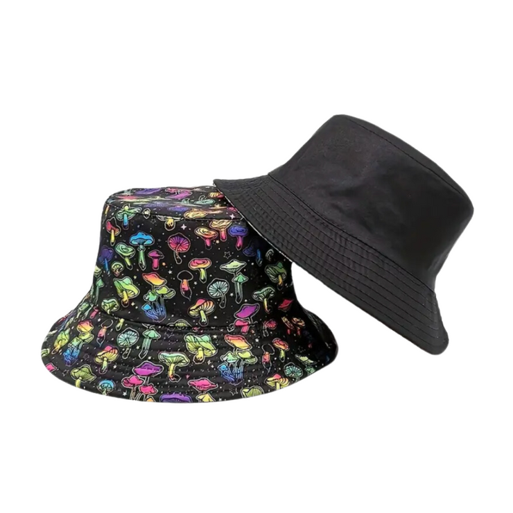 Reversible Multicoloured Mushroom Bucket Hat